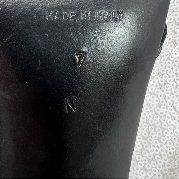 BRUNO MAGLI women black satin open toe evening shoes. - Picture 9 of 16